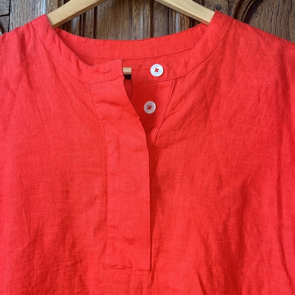 J.Crew 100% Linen Tunic Shirt in Brilliant Sunset - Picture 8 of 13